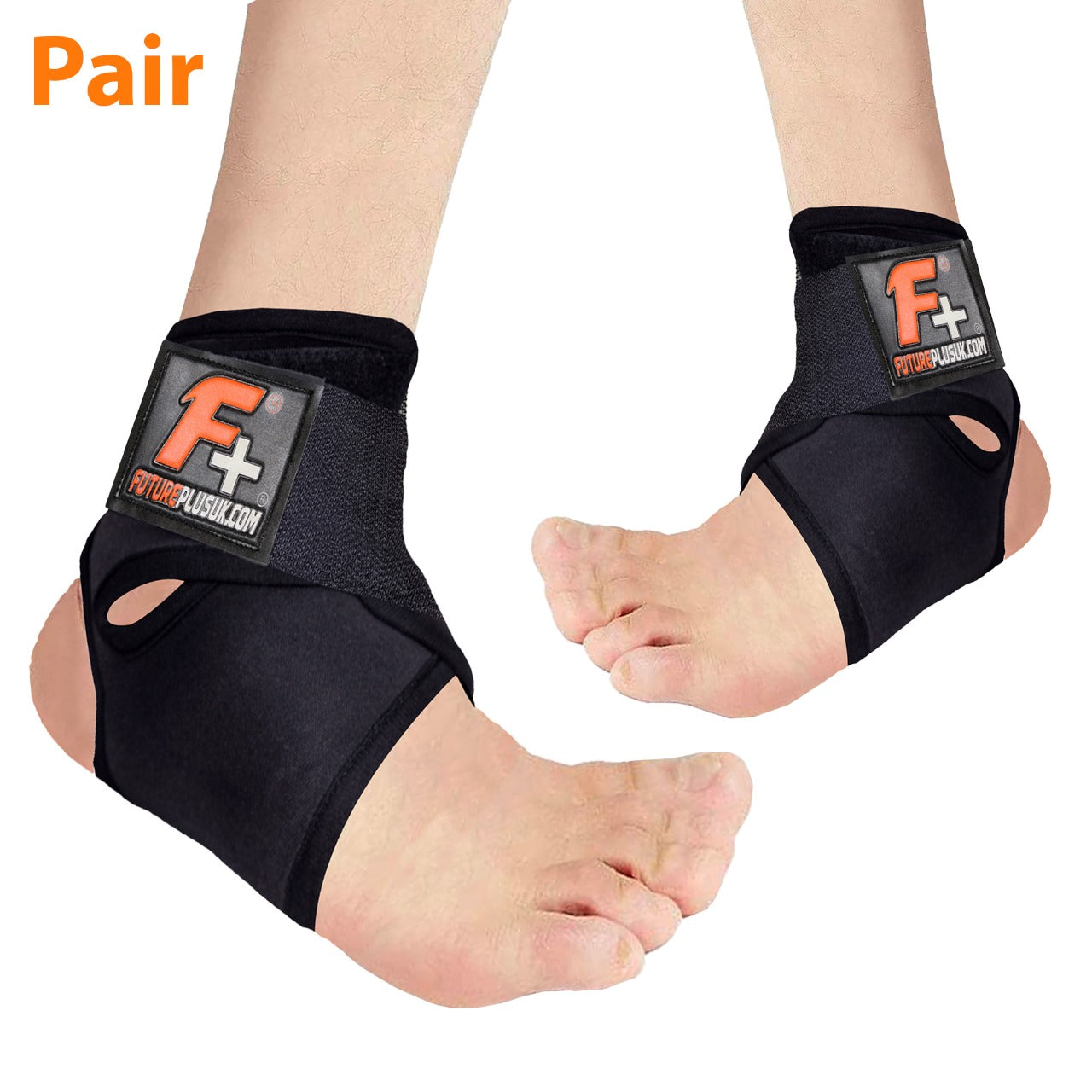 Fitness Plus Ankle Support Brace (Pair) - Heat Compression for Ankle Pain & Iunjry Recovery