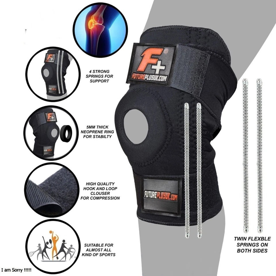 Flexible Knee Support Brace – Heavy Duty Adjustable Neoprene Brace with Dual Springs