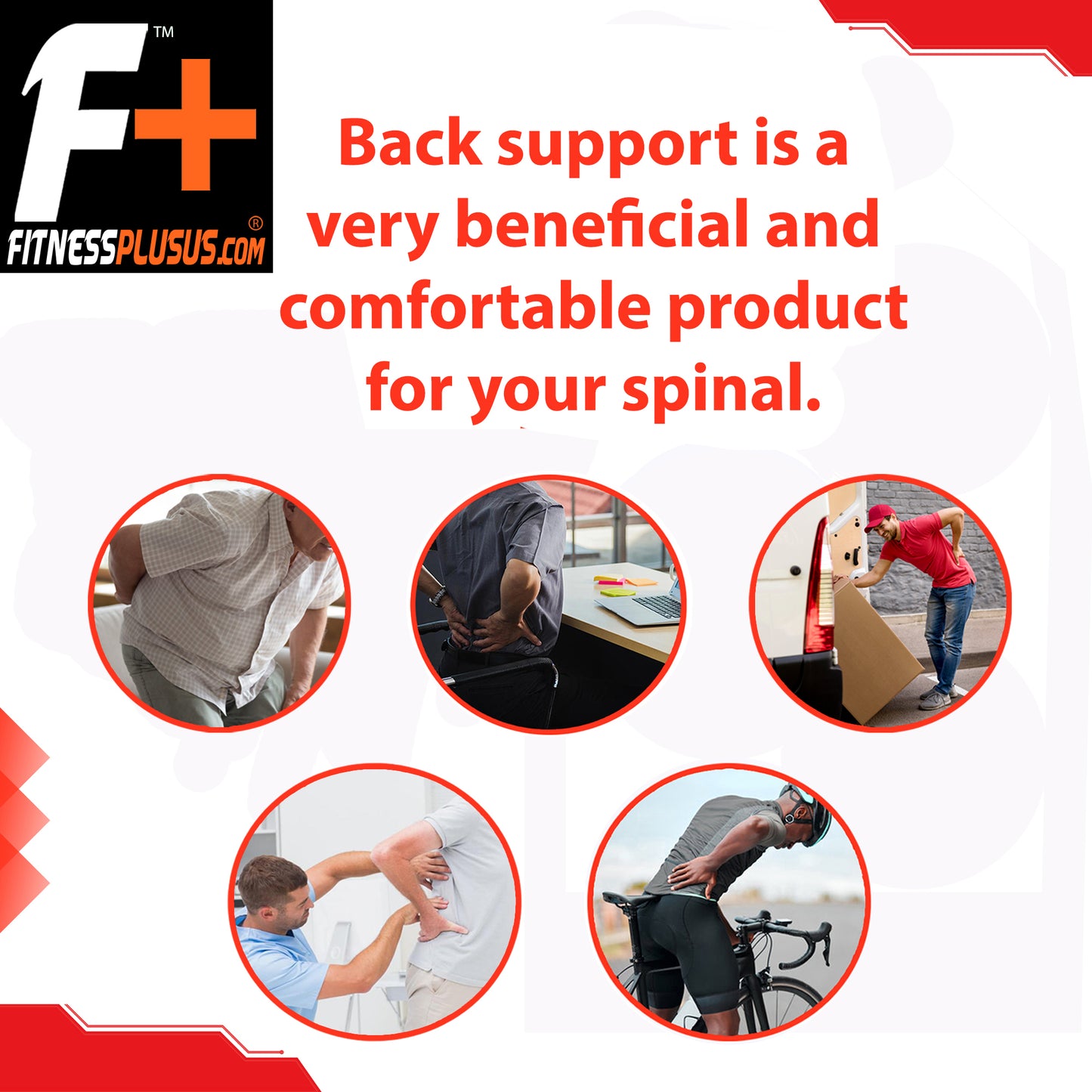 Fitness Plus Back Support Belt – Lumbo Sacral Belt For Back Pain, Made With 100% Nylon 4mm Neoprene