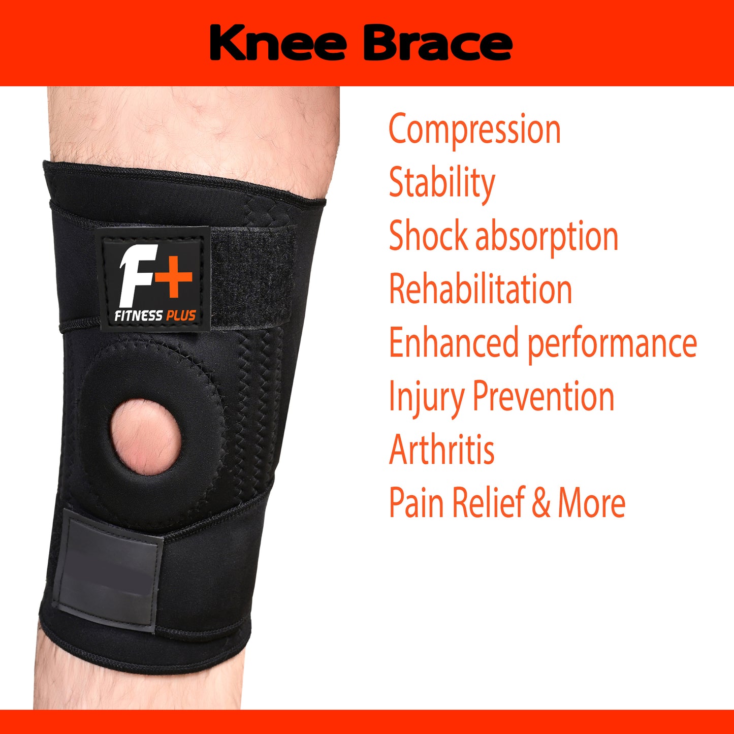 Flexible Knee Support Brace – Heavy Duty Adjustable Neoprene Brace with Dual Springs