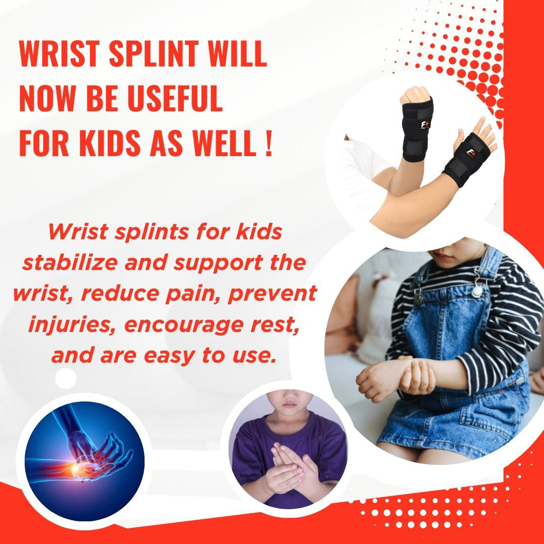 Fitness Plus Wrist Splint (Pair) – Support for Wrist Pain Relief & Injury Recovery