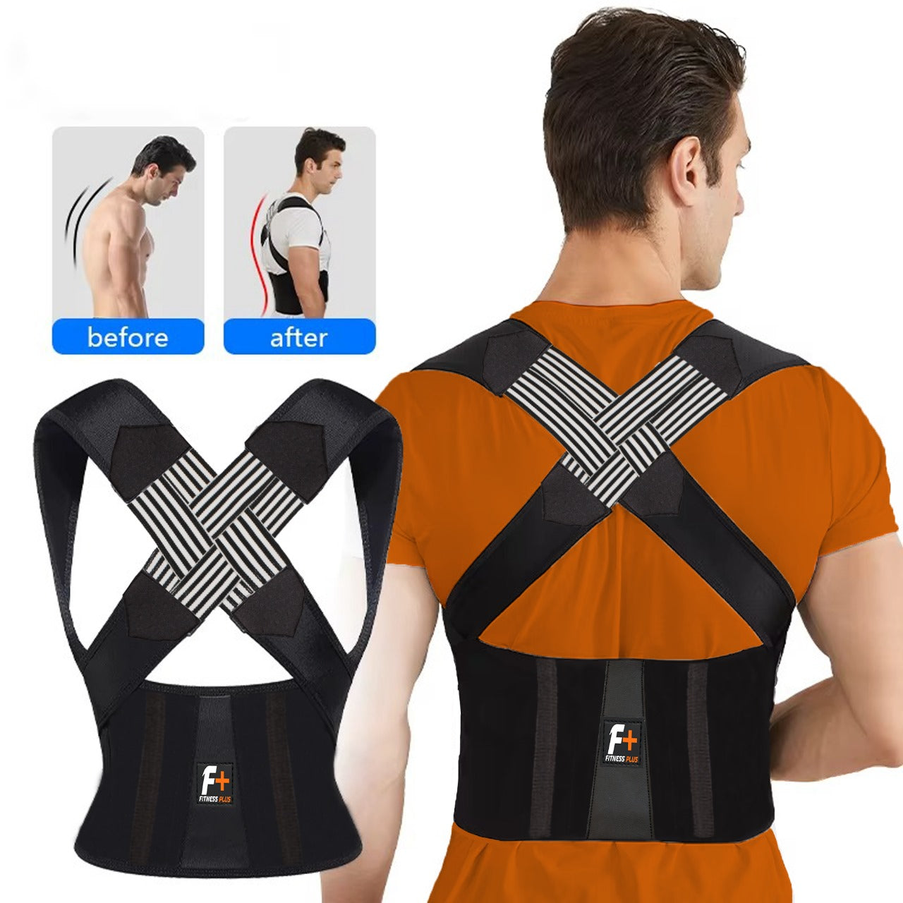 Fitness Plus 3-in-1 Posture Corrector – Relieves Back Pain & Improves Alignment