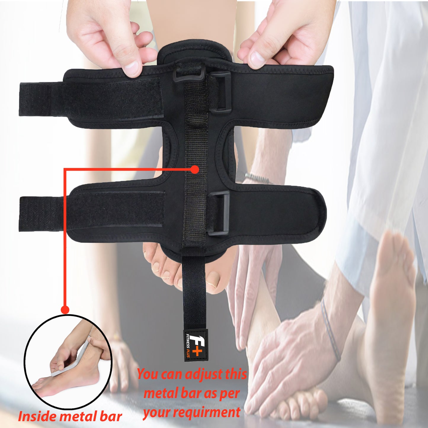 Fitness Plus Ankle Splint - Heavy Duty Splint for Ankle Injury Recovery