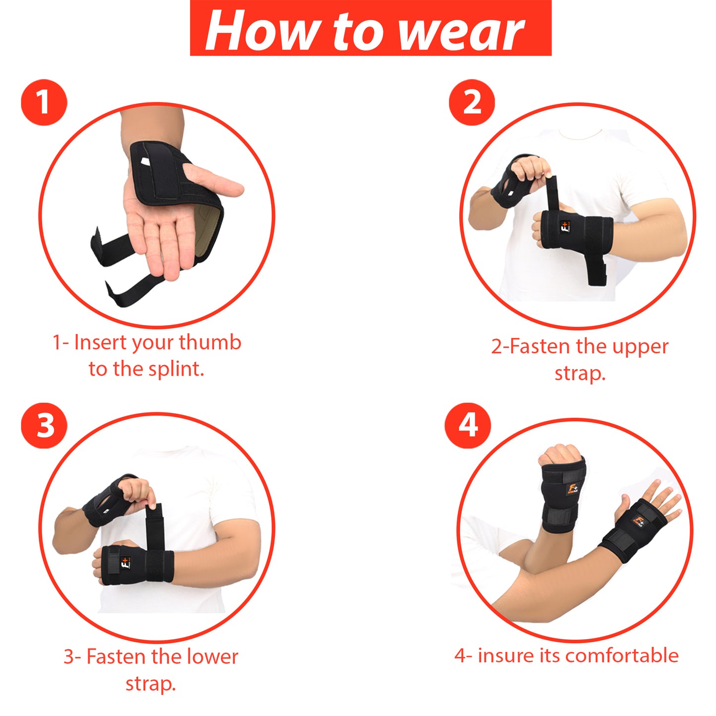 Fitness Plus Wrist Splint (Pair) – Support for Wrist Pain Relief & Injury Recovery