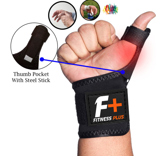 Fitness Plus Thumb Brace – Ergonomic Neoprene Support with Adjustable Compression For Thumb Injury