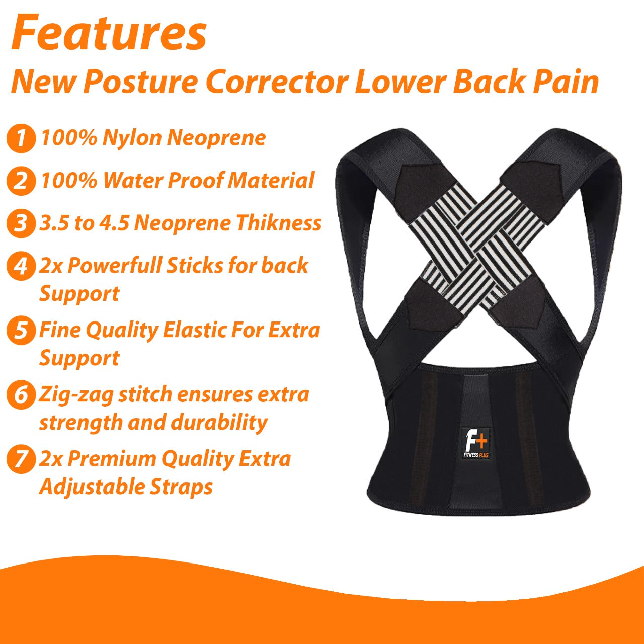 Fitness Plus 3-in-1 Posture Corrector – Relieves Back Pain & Improves Alignment