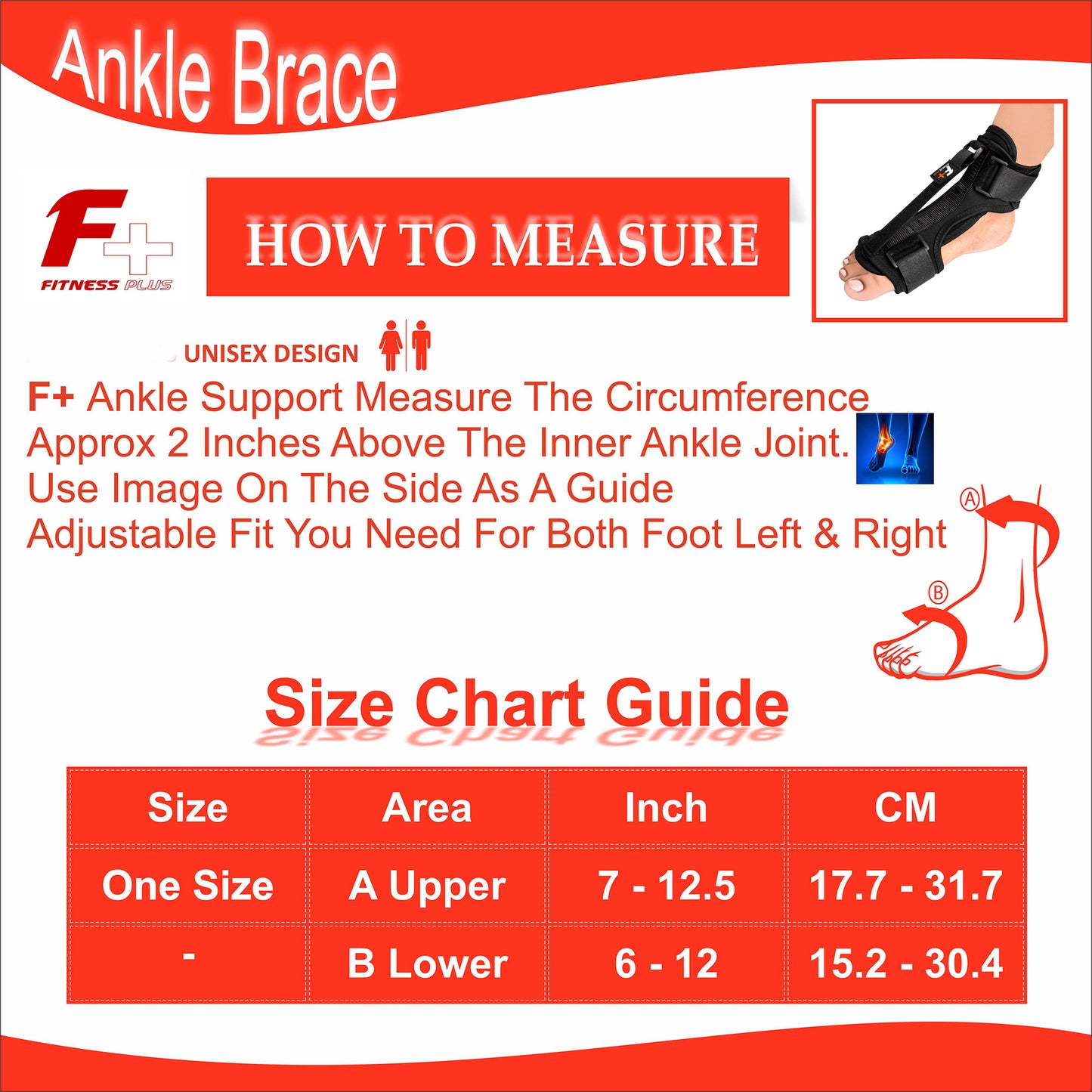 Fitness Plus Ankle Splint - Heavy Duty Splint for Ankle Injury Recovery