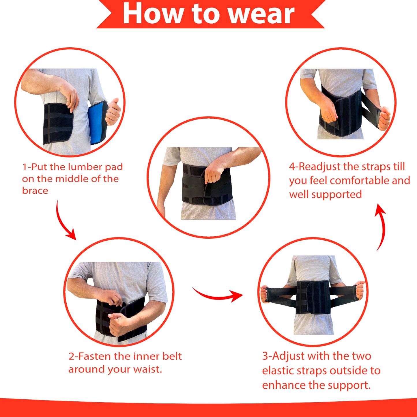 Fitness Plus Back Support Belt – Lumbo Sacral Belt For Back Pain, Made With 100% Nylon 4mm Neoprene