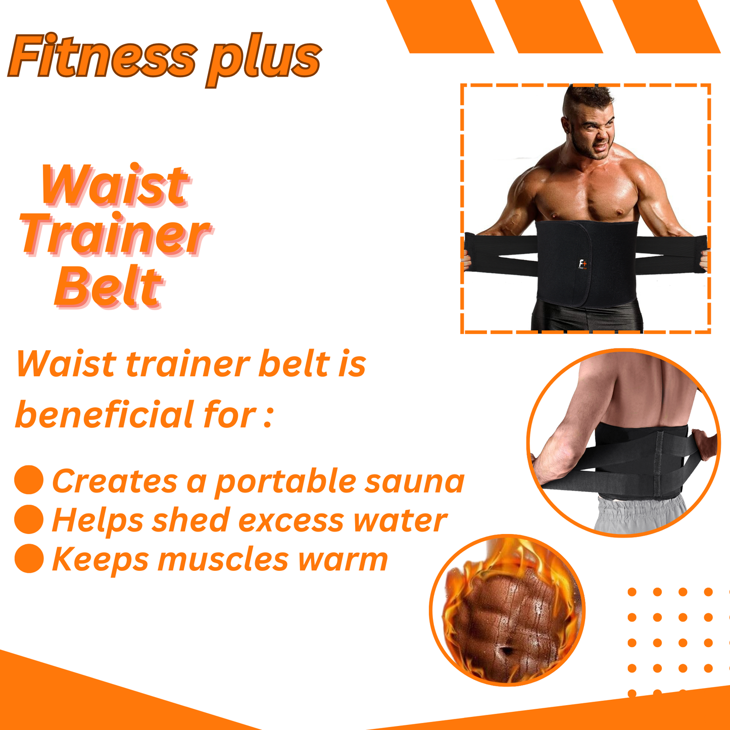 Fitness Plus Waist Trimmer Belt - for Men & Women in UAE – Neoprene Sweat Wrap For Weight Loss